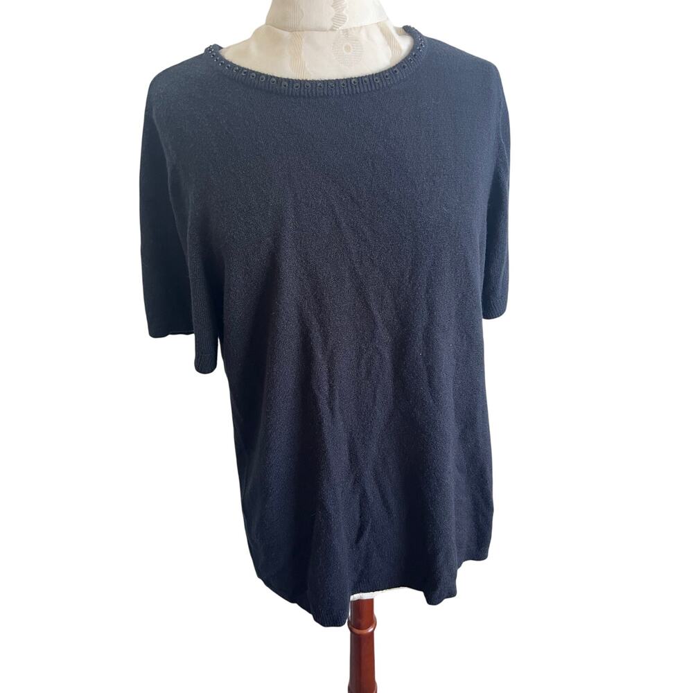 Crystal-Kobe Short Sleeve Knit Sweater Top 0X